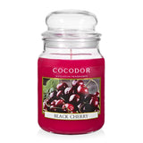 Cocodor Candle Black Cherry Scented, Large Glass Jar 18Oz Wick Candle, 110 Hours Of Burn Time