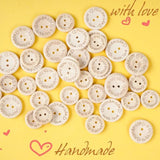 100Pcs 1" 25Mm Handmade With Love Wood Buttons Craft Sewing Button (1"