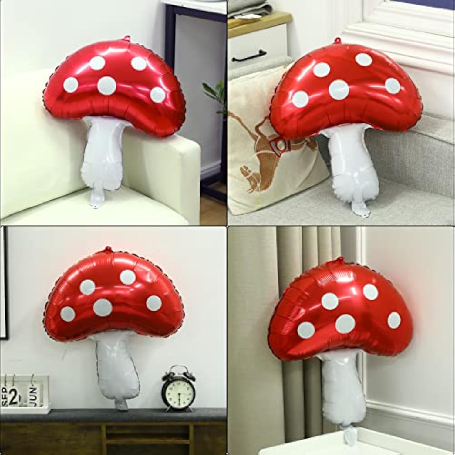 3 Pack 31" Mushroom Foil Balloons Fairy Garden Woodland Birthday Party Decorations