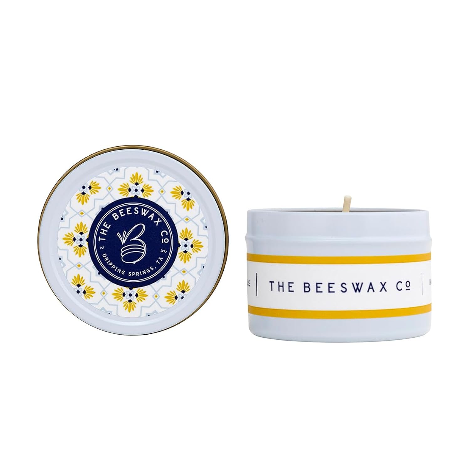 The Eeswax Co Southwest Travel Candle Tin - Natural Honey Scented - Long-Lasting & Eco-Friendly - Cotton Wick - Slow Urning - Hand Poured Pure Organic Ees Wax - 4Oz Candles - 2.5 X 1.5