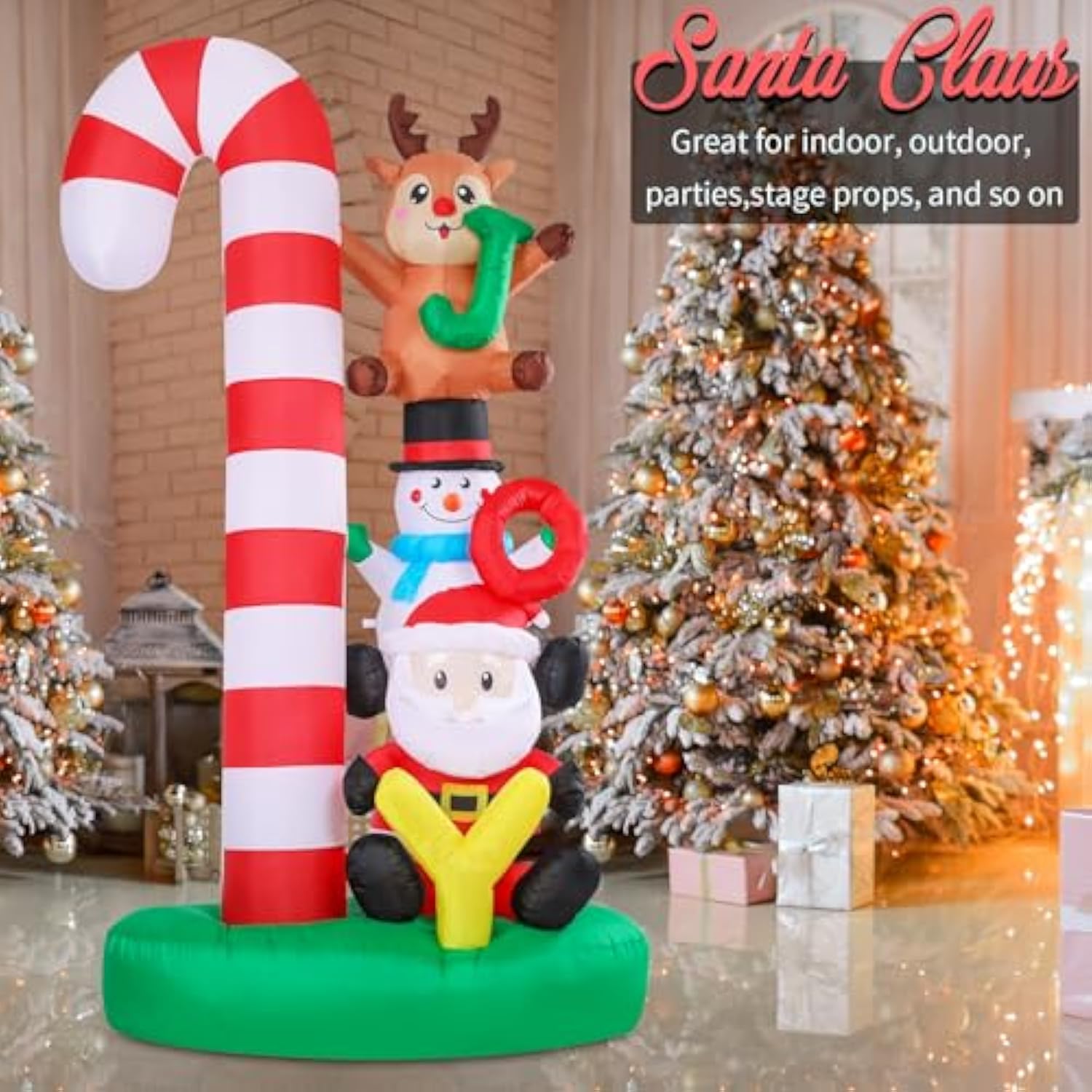 Christmas Inflatables Christmas Blow Up Yard Decorations Christmas Inflatable Candy Cane Santa Clause Snowman Reindeer H