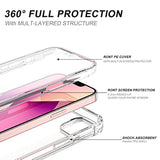 Clear Case For Iphone 13 (Only) 6.1-Inch, [Built-In Screen Protector] Full Body Protection Bumper Shockproof Rugged Cover For Iphone 13 -(Clear)