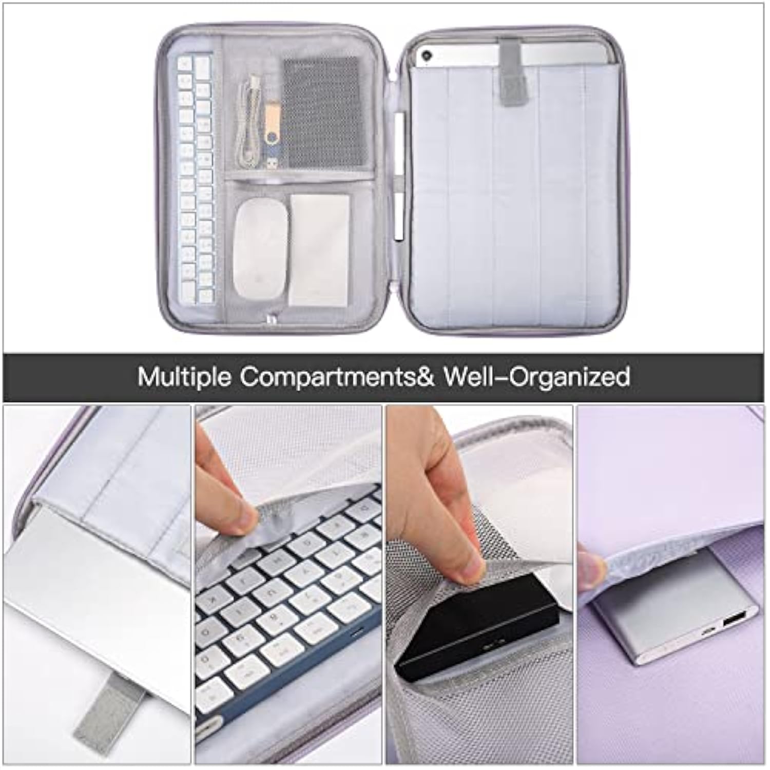 13 Inch Ipad Pro Air Sleeve, Chromebook Ipad Carrying Sleeve Case Bag For Samsung Galaxy Tab S9+ Plus/S9 Fe+/S8+ 12.4", Surface Pro 10/9/8/X, Ipad Pro 13 M4, Purple