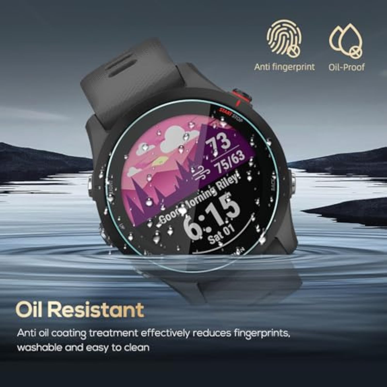 [5 Pack] Screen Protector For Garmin Forerunner 255/255 Music Hd Tempered Glass Screen Protector,Smartwatch Anti-Scratch Bubble-Free