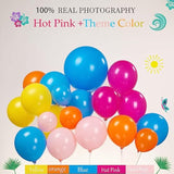 160pcs Hot Pink, Blue, Yellow & Orange Balloon Arch Kit – Tropical Summer Luau Party Decor