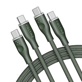 Usb C Cable (6Ft 100W, 2-Pack), Premium Nylon Usb C To Usb C Cable 2.0, Type C Charging Cable Fast Charge For Macbook Pro 2020, Ipad Pro 2021, Galaxy S22, Pixel, Switch And More-Green