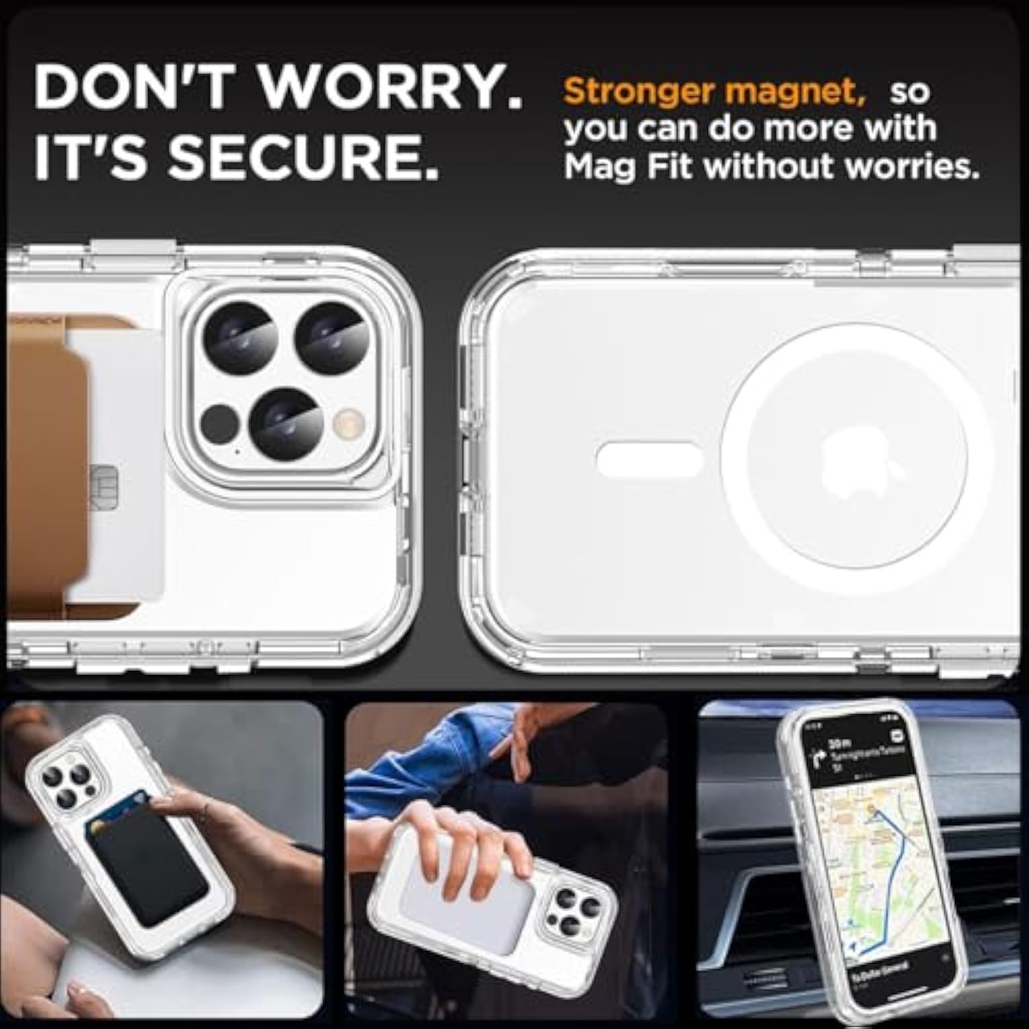 For Iphone 15 Pro Max Case Clear Compatible With Magsafe 3 In 1 Heavy Duty Drop Protection Full Body Rugged Shockproof/Dust Proof 3-Layer Military Protective Tough Durable Cover 6.7"_1