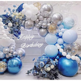 36 Inch Giant Metallic Blue Balloons, 6 Pack Large Round Blue Latex Balloons For Anniversary, Birthday, Christmas, Wedding, Baby Shower Party Decorations