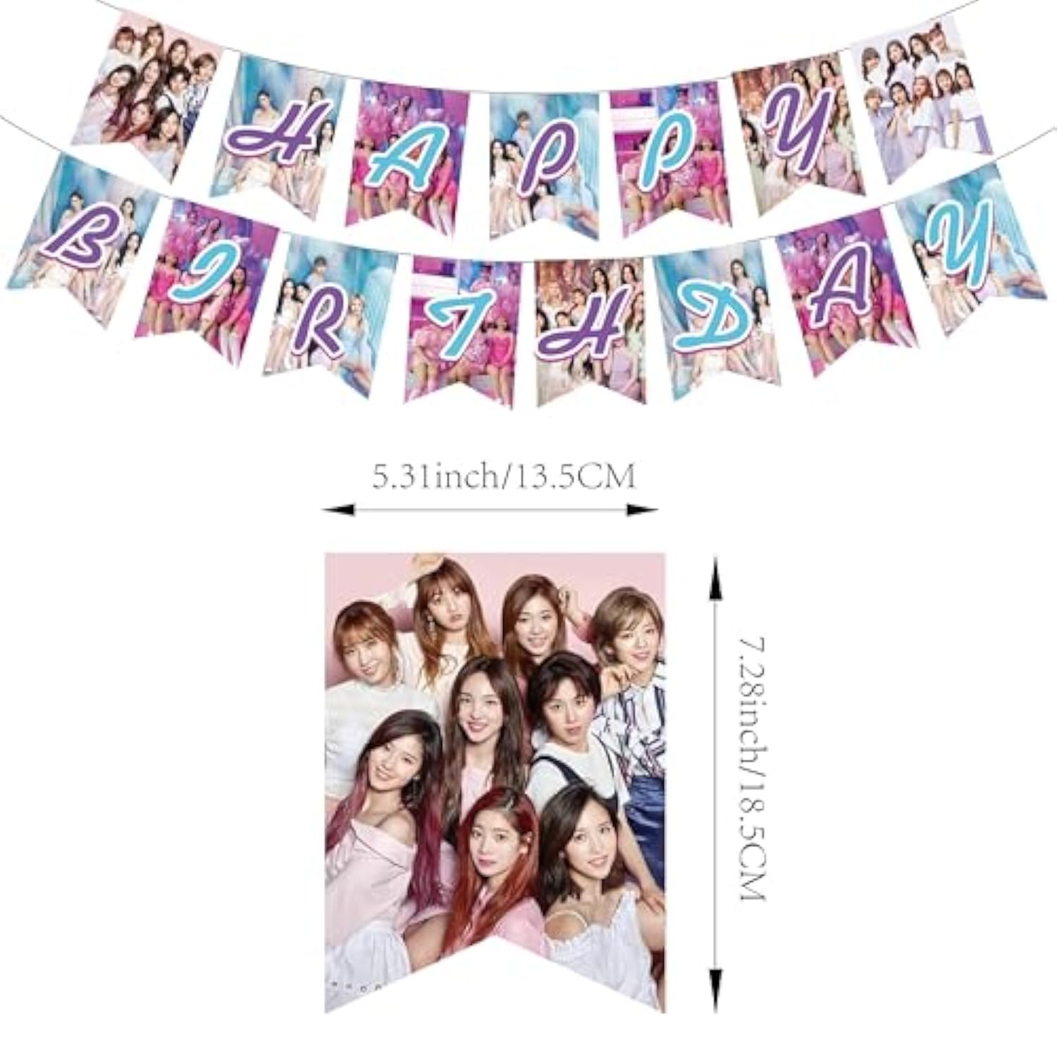 Twice Merch Party Decorations Happy Birthday Banner Cake & Cupcake Toppers Balloons