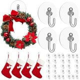 100 Pcs Suction Cup Hooks 1.18 Inch Window Small Suction Cups With Hooks Waterproof Removable Clear Mini Suckers Hanger For Glass Bathroom Wall Door Christmas Wreath Lights Stockings