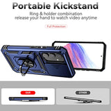 For Galaxy A54 5G Case, With Screen Protectors And Camera Cover,[Military Grade] 16Ft.Drop Tested Cover With Magnetic Kickstand Protective Case For Samsung A54 5G, Blue