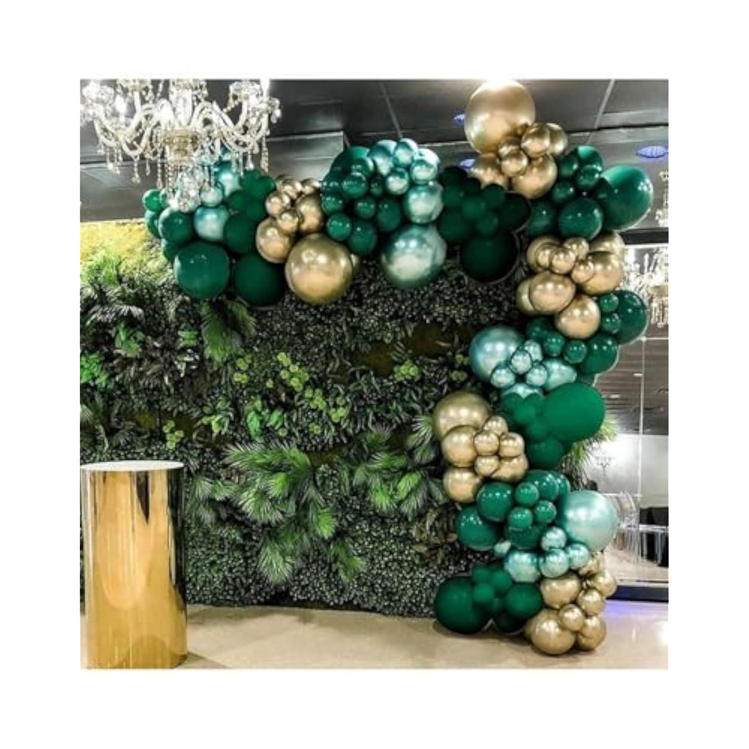Green And Gold Balloons, 12 Inch Dark Emerald Green Sage Green Metallic Gold Balloon Green Gold Confetti Balloons For Birthday Wedding Christmas New Year Eve Party Decorations