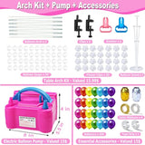 Balloon Pump Balloon Arch Kit, 170 Pcs Electric Balloon Air Pump Balloon Inflator With 12Ft Balloon Arch Stand And 100 Pcs Balloons For Birthday Wedding Party Christmas