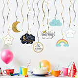 Twinkle Twinkle Little Star Swirls Streamers - Cheers To Baby Shower Birthday Party Hanging Decorations - Boy.
