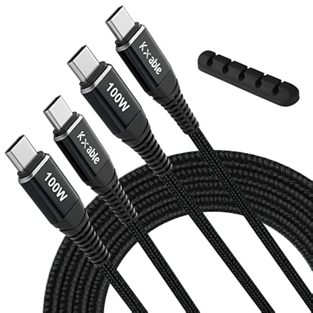 Usb C To C Cable 100W 2 Feet (2 Pack), Usb 2.0 Type C Charging Cable, Nylon Br