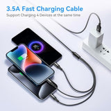 2Pack Multi Charger Cable [3.5A/6Ft] 3 In 1 Braided Usb Fast Charging Cable With Ip/Type C/Micro Usb Ports Adapter For Phone 15/14/13/12/11/X/8/7/Samsung Galaxy/Pixel/Htc/Lg/Huawei/Tablets.