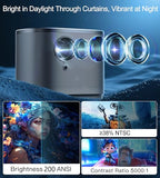 Mini Projector, Home Hd Projector With Built-In Speaker, Auto Focus, Keystone Correction, Portable For Outdoor Movies, Compatible With Smartphone, Tv Stick, Laptop, Hdmi, Usb