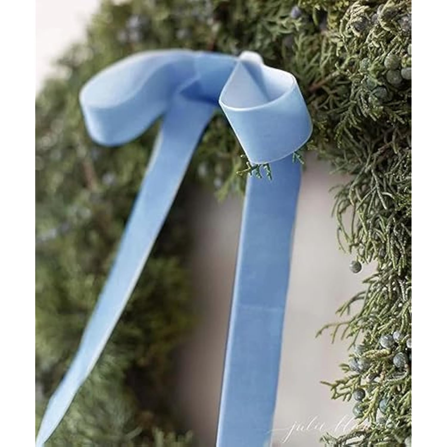 Blue Velvet Ribbon 1'' 25 Yards For Christmas Tree, Gift Wrapping, Flower Bouquet, Wreath Decorations, Bow Making