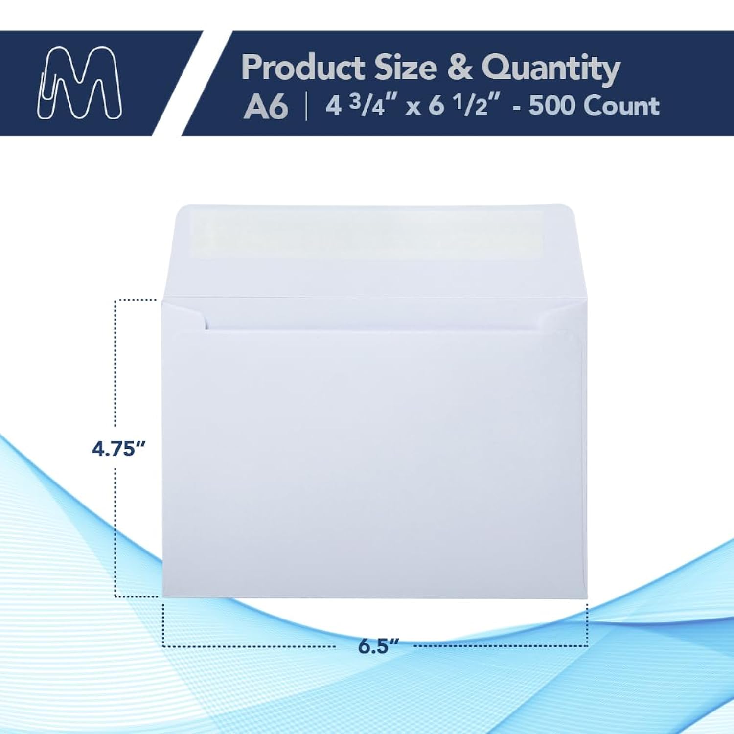Mos A6 White Envelopes 4.75 X 6.5 Inch 500 Pack — Self-Seal Heavyweight Invitation Envelopes For Greeting Cards, Gift Cards, Weddings, Business Mailings, Thank You Cards