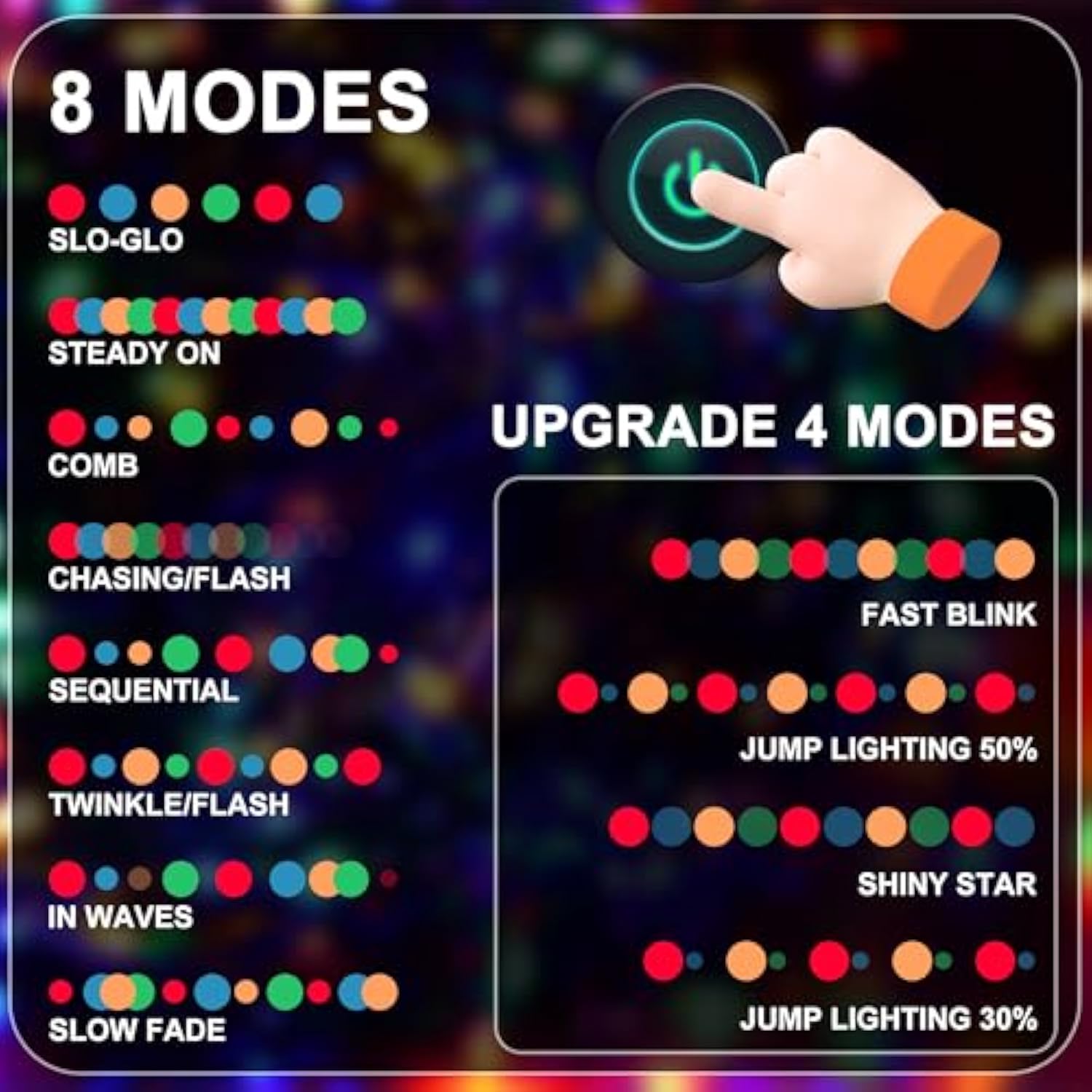 Christmas Light 1000 Leds 336Ft Green Cable Wire Fairy String Tree Twinkle Lights Plug In 12 Modes For Christmas Party,