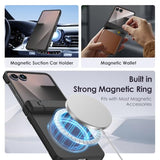 for Galaxy Z Flip 7 Magnetic Case, with [Hidden Kickstand] [Compatible with MagSafe] [Built-in Screen Protector] [Hinge Protection] Phone Cover for