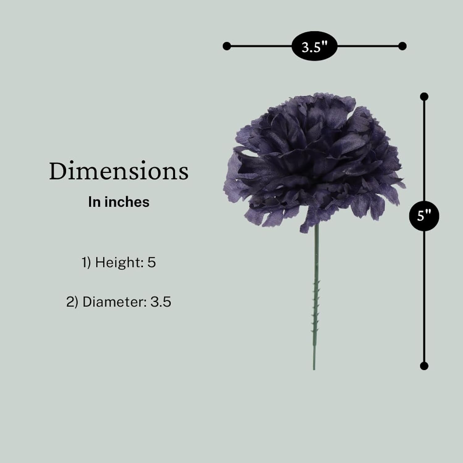 Box Of 100: Artificial Carnation Flower Picks | 5" Long | 3.5" Wide | Navy Blue | Floral Picks | Crafting Supplies | Parties & Events | Home & Office Decor