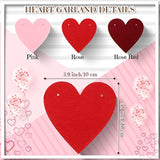 8 Pieces Heart Garland St. Patrick'S Day Garland Green Felt Shamrock G