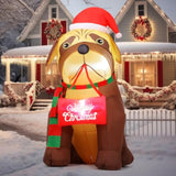 5 Ft Christmas Inflatables Outdoor Decorations, Xmas Blow Up Cute Dog Inflatable With Built-In Leds For Christmas Indoor