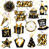 22pc Happy New Year Hanging Swirls Countdown Clock Ceiling Streamers 2026
