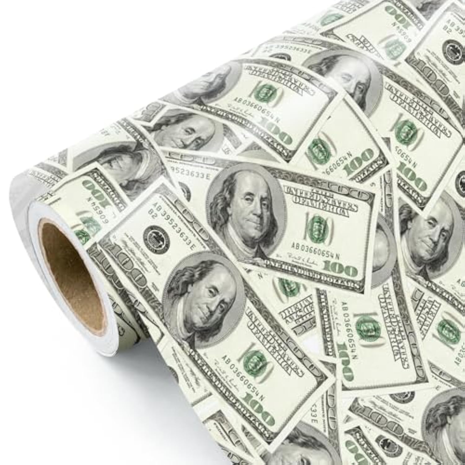 Money Wrapping Paper Roll - Mini Roll - 17 Inch X 16.5 Feet - Dollar Bills Funny Wrapping Paper Perfect For Men Women Adult, Birthday