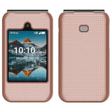 Grid Series for Consumer Cellular Iris Easy Flip Phone Case, Rose Gold Pink