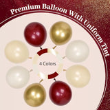 Burgundy & Gold Balloon Garland Kit – Maroon, Nude, White and Metallic for Graduation and Parties