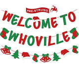 Christmas Decorations – Glittery Welcome To Whoville Banner And Garland For Grinch Christmas Decor, Grinch Decorations