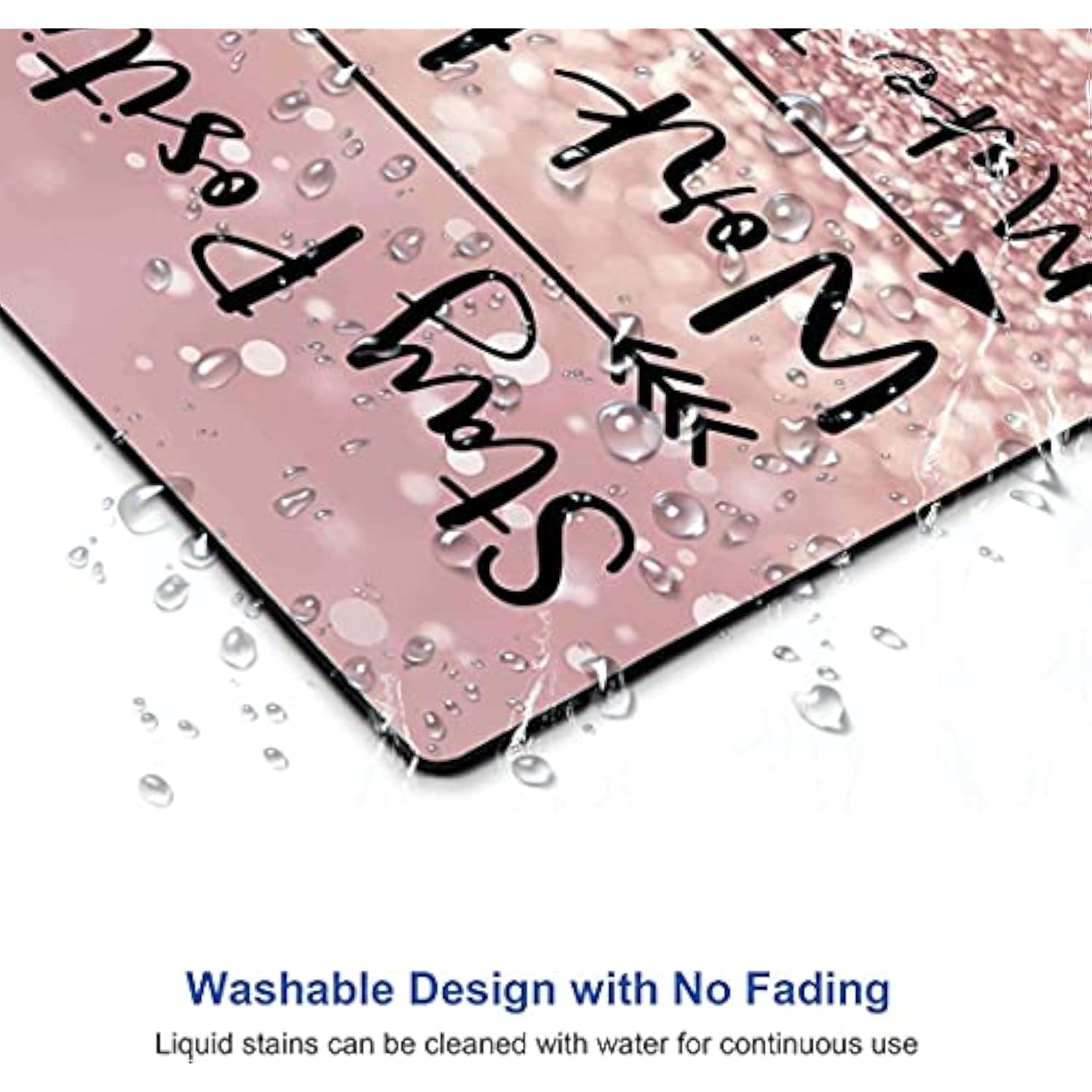 Inspirational Quote Mouse Pad, Stay Positive Work Hard And Make It Happen Motivational Pad For Women, Square Waterproof Nonslip Rubber Base Mousepads Office Laptop