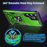 Galaxy S25 Ultra Case, Military Grade Shockproof Protective Phone Case Cover With Enhanced Metal Ring Kickstand [Support Magnet Mount] Compatible With Samsung Galaxy S25 Ultra, Grass Green