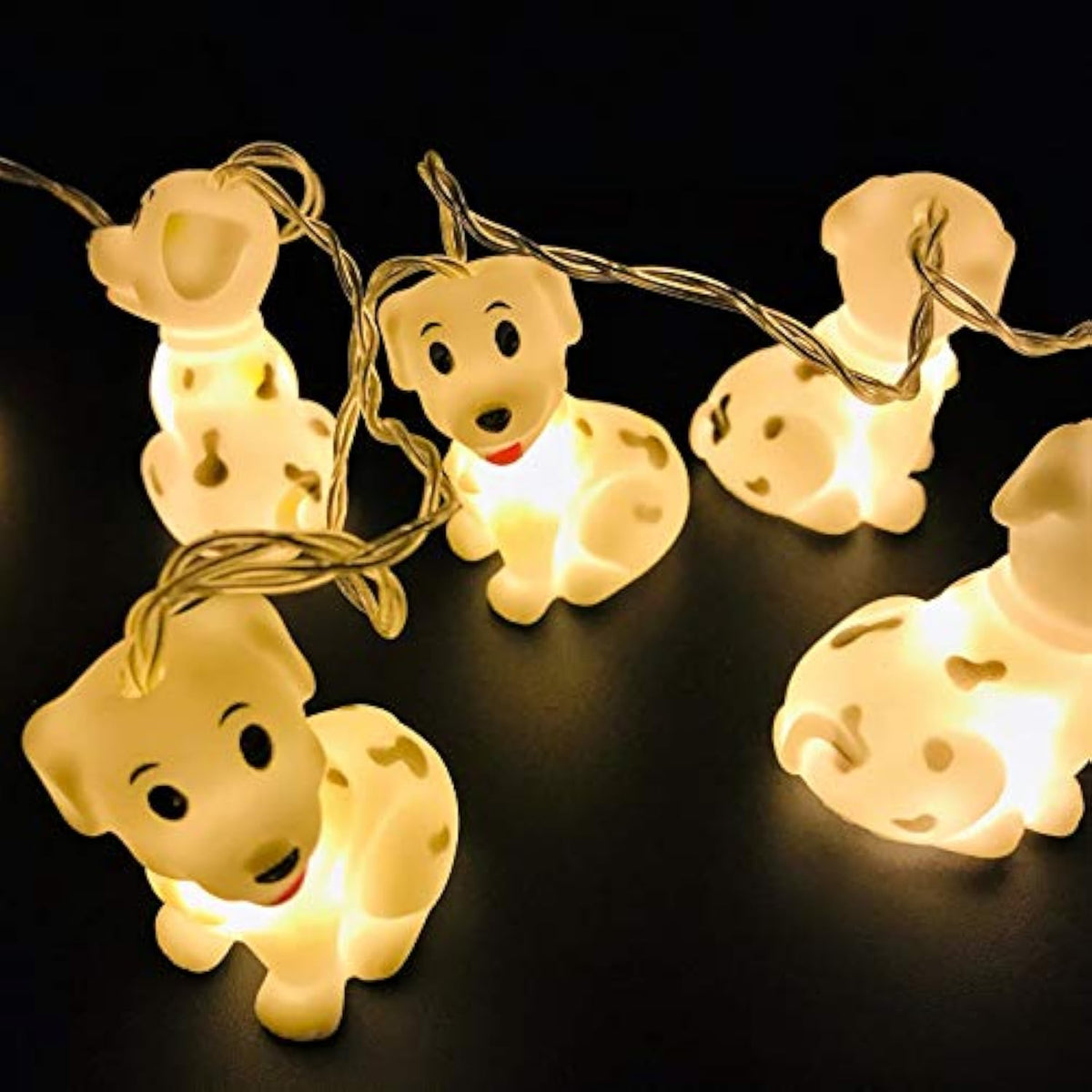 4.9 Ft / 1.5 M 10 Lights Battery Powered Cute Animal Spotty Dog Shape Led String Lights For Indoor/Outdoor Halloween Chr