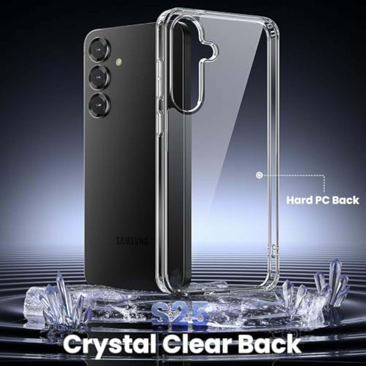 Anti-Yellowing For Samsung Galaxy S25 Crystal Clear Case With Screen Protector*1 Camera Lens Protector*1, [12Ft Mil-Grade Protection], Cover For Samsung Galaxy S25 6.2 Inch, Clear