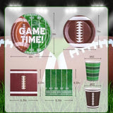 Football Party Supplies Set for 24 with Plates Napkins and Cups for Birthday Tailgate