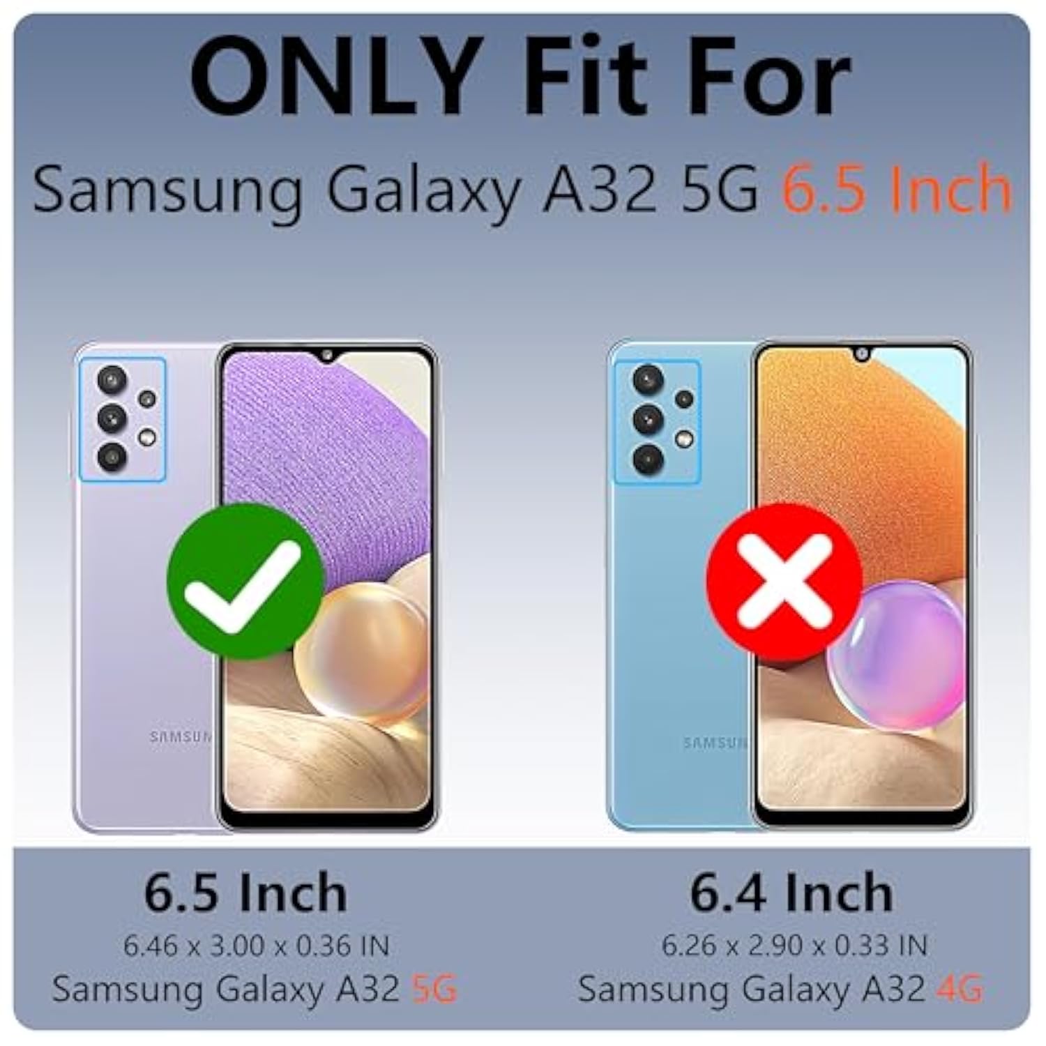 For Galaxy A32 5G Case, [10 Ft Military Grade Drop Protection] [Non-Slip] [2 Pcs Screen Protector] Heavy Duty Full-Body Shockproof Case For Samsung Galaxy A32 5G 6.5"-Black