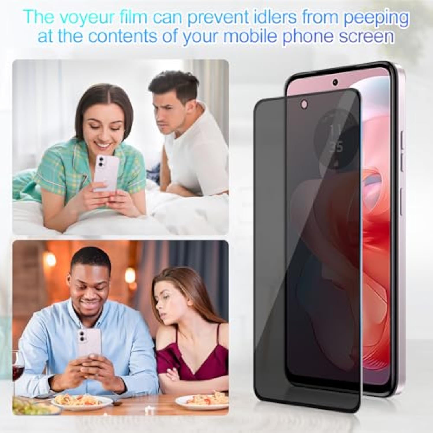 2 Pack Privacy Screen Protector For Motorola Moto G Power 5G 2024 [Anti-Spy Tempered Glass], Ultra Hd, Anti-Scratch, Bubble-Free, Easy Install 9H Protective Glass For G Power 5G 2024