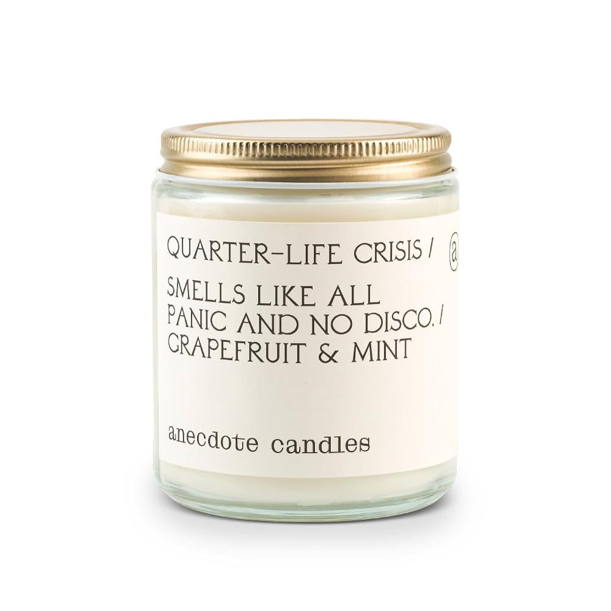 ‘Quarter-Life Crisis’ Coconut Soy Wax Candle Jar | Premium Hand Poured & Long Burning | Grapefruit & Mint Scent | Phthalate-Free | For Home, Office, Gift - 7.8 Oz