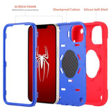 For Iphone 14 Case/Iphone 13 Case, With Kickstand (Not Compatible With Plus Sized Models),Shockproof Hybrid Hard Pc Soft Rubber Case For Iphone 14/13 6.1 Inch (Red+Blue)