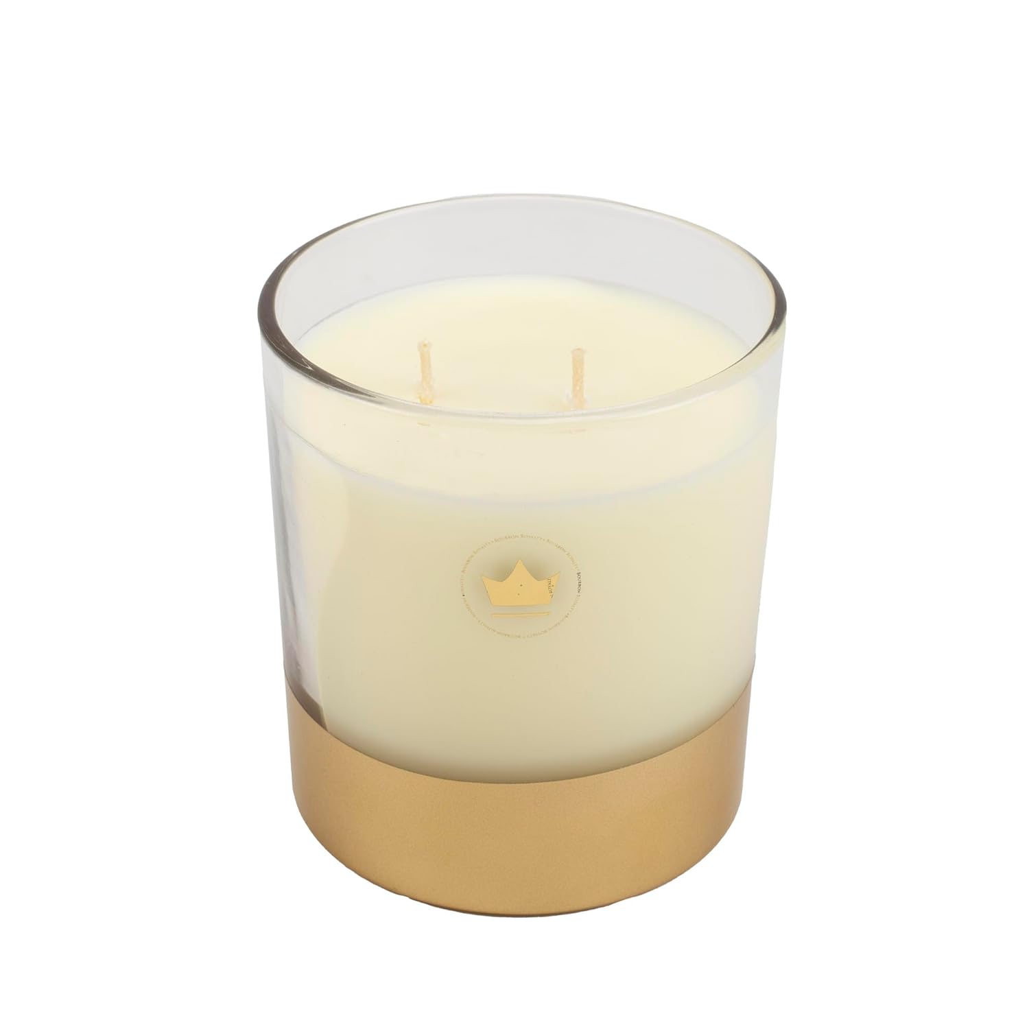 Elegant Golden Crown Artisan Crafted 14 Ounce Glass/Wax Scented Votive Boxed Jar Candle For Home Or Office, Burgundy, White/Gold, Bry-Bg-14Bx