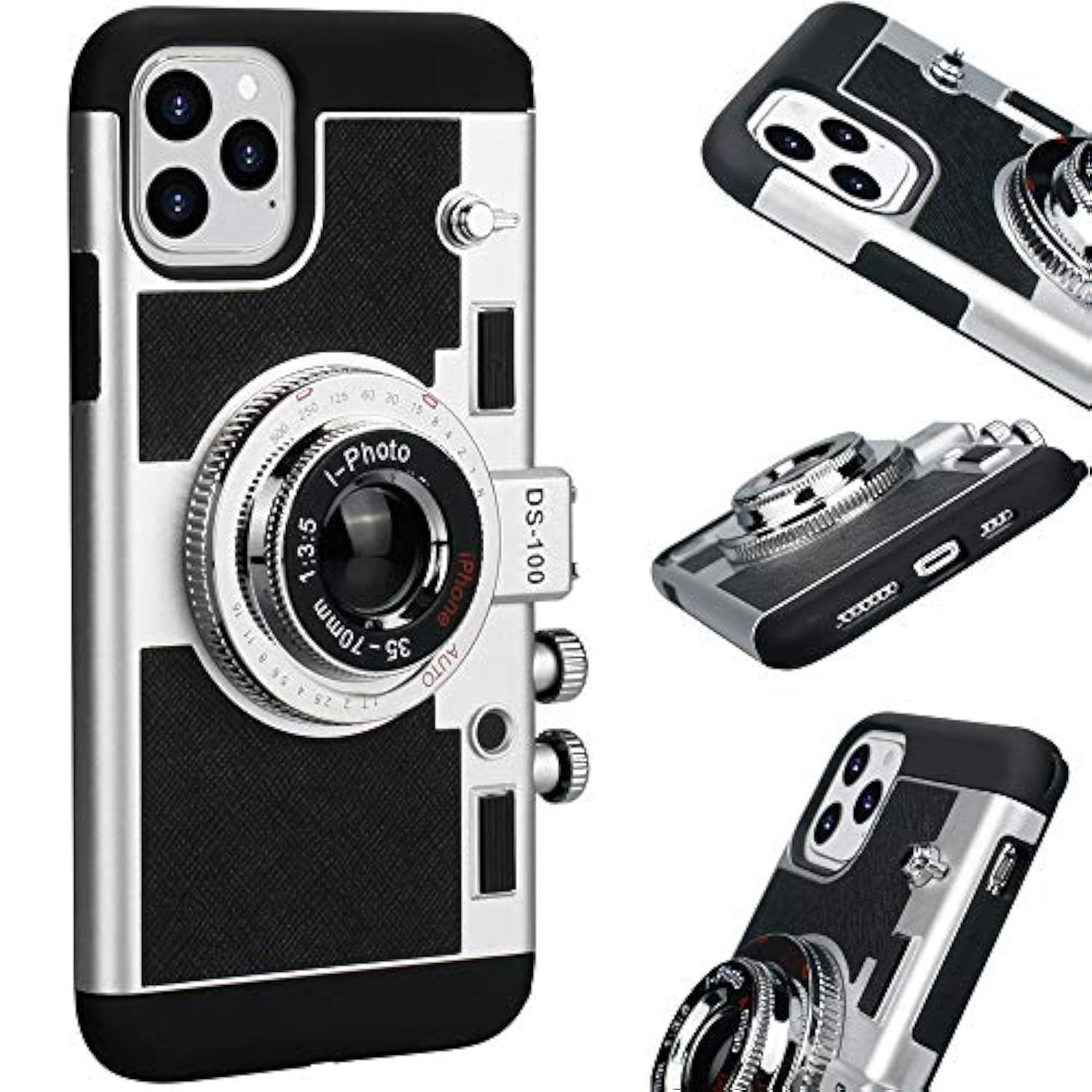 Emily In Paris Phone Case For 14 Pro Max Camera Case Vintage Cover Cute 3D Cool Unique Design Silicone Case With Removable Neck Strap Lanyard For Girls Women Black