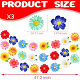 3Pcs Spring Flower Hanging Banners Daisy Garlands Floral Party Decoration For Spring Flower Theme Birthday Wedding Baby Shower Supplies