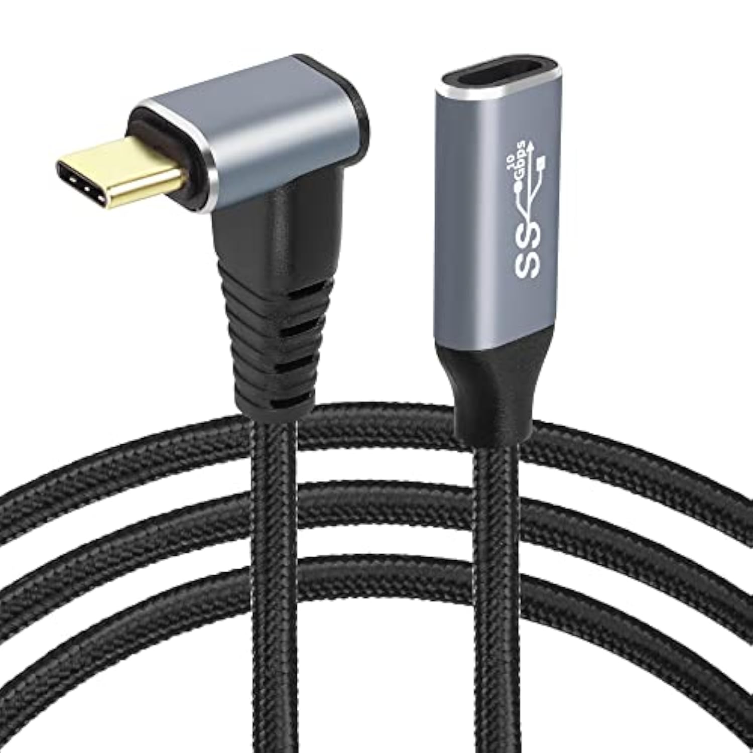 2M Right Angle Usb C Extension Cable,90 Degree 10Gbps Pd 100W Usb3.1 Gen2 Male