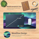 Mouse Pad, Aurora Waveflow Large Desk Mat (23.6 X 11.8 In)