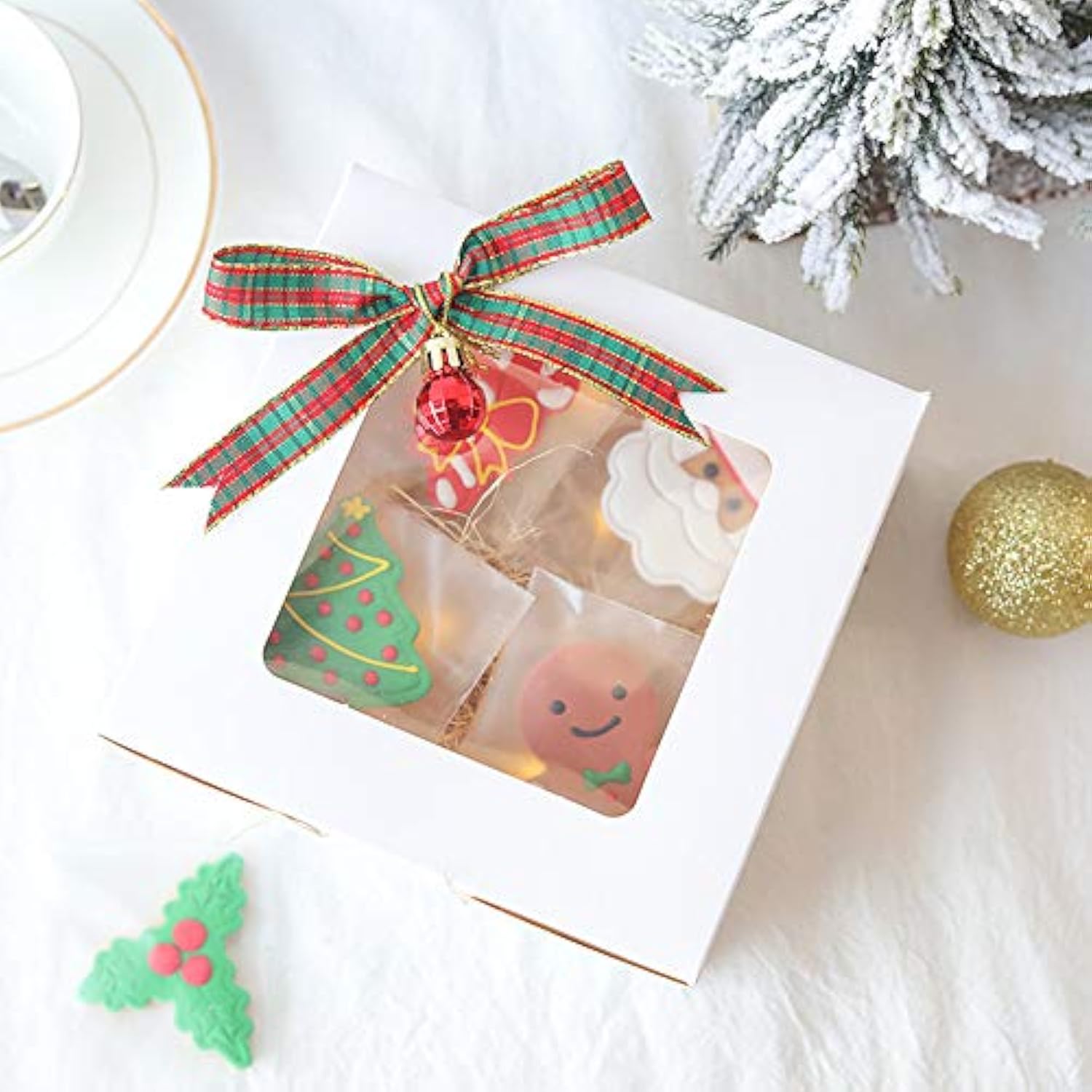 Christmas Checkered Plaid Ribbon 25 Yard Each Roll 100% Polyester Wove