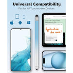 Stylus Pen For Touchscreen, Dual-End High Sensitivity Capacitive Stylus Pen For Iphone/Ipad/Android/Samsung/Computer/Tablets, Universal Stylists Pens For Touch Screens, 2 Pack-Pink, Purple