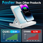 Wireless Charger, 3 In 1 Charging Station For Multi Devices, Charging Stand Dock For Iphone 8-16 Series, Apple Watch, Airpods Pro 3 2 With Adapter (White)